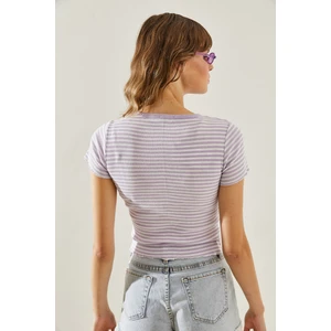 Kadın Çizgili Kaşkorse Bluz