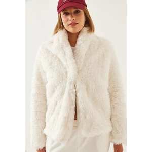 Kadın Tüylü Peluş Mont