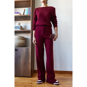 Kadın Beli Cırt Detaylı Basic Triko Alt-Üst Takım