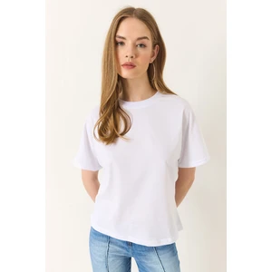 Kadın Organik Pamuklu Regular Kalıp Bisiklet Yaka Basic Kısa Kollu T-Shirt
