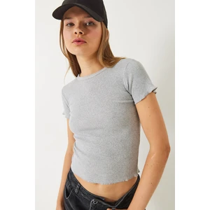 Kadın Fitilli Kaşkorse Basic T-Shirt