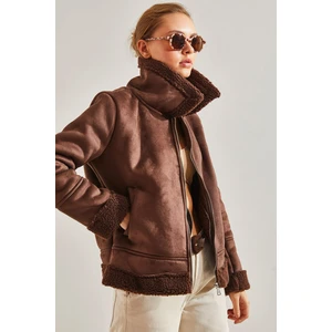 Kadın Süet Peluş Mont