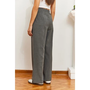 Kadın Bol Paça Asimetrik Bel Düğmeli Palazzo Pantolon