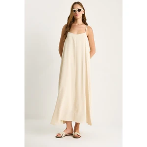 Kadın Ip Askılı Astarlı Dökümlü Rahat Yazlık Elbise