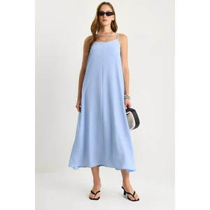 Kadın Ip Askılı Astarlı Dökümlü Rahat Yazlık Elbise