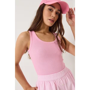 Kadın Fitilli Görünümlü Kalın Askılı Kaşkorse Basic Atlet