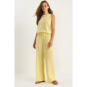 Kadın Keten Bluz Pantolon Takım