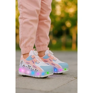 Kaykaylı Çocuk Işıklı Ayakkabı - Işıklı Patenli Kaykay Ayakkabı - Kaykay Ayakkabı