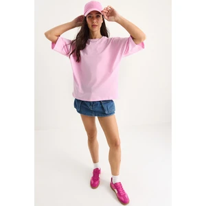 Kadın % Organik Pamuk Oversize Basic T-Shirt