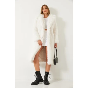 Kadın Uzun Kürklü Astarlı Mont