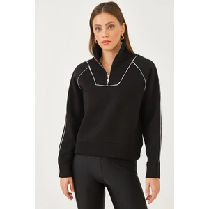 Kadın Yarım Fermuarlı Oversize Sweatshirt Mb-