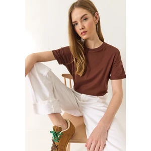 Kadın % Organik Pamuk Relaxed Fit Yuvarlak Yakalı T-Shirt