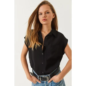 Kadın Kısa Kollu Tek Cepli Ayrobin Basic Gömlek
