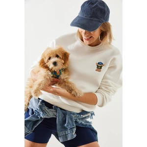 Kadın Nakışlı  Iplik Sweatshirt