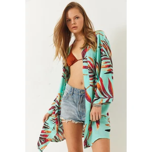 Kadın Desenli Kısa Kimono