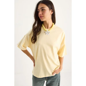 Kadın % Organik Pamuk Oversize Basic T-Shirt