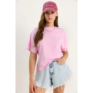 Kadın Organik Pamuklu Regular Kalıp Bisiklet Yaka Basic Kısa Kollu T-Shirt