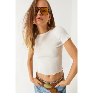 Kadın Fitilli Kaşkorse Basic T-Shirt