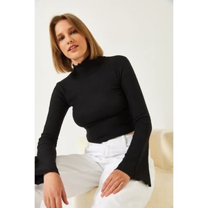 Kadın Yarım Balıkçı Yaka Bluz