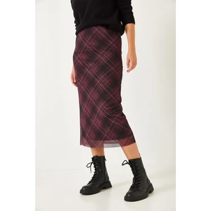 Kadın Astarlı Desenli Uzun Etek