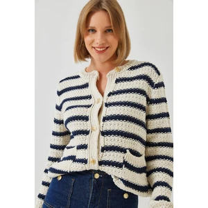 Kadın Çizgili Hırka