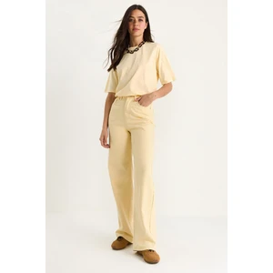 Kadın Yüksek Bel Straight Denim Pantolon