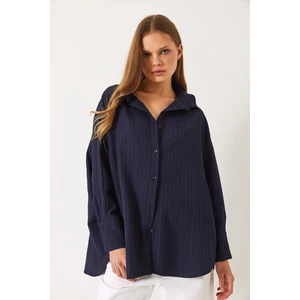 Kadın Düşük Omuz Oversize Basic Bürümcük Gömlek