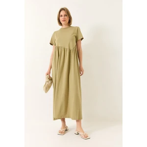 Kadın Büzgülü Uzun Örme Elbise