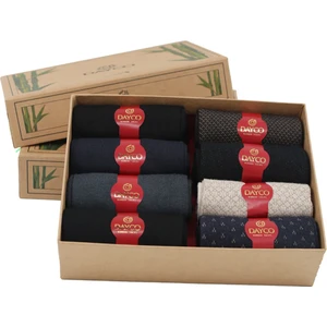 Premium Bambu Yazlık Soket Çorap Kraft Kutulu 8li Karışık Paket - 480-38-40