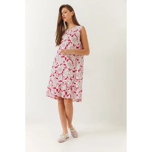 Kadın Eteği Fırfırlı Çiçekli Viskon Elbise