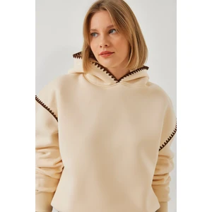 Kadın Kapişonlu Dantel Detaylı Sweatshirt