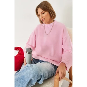 Kadın Oversize Basic Triko Kazak