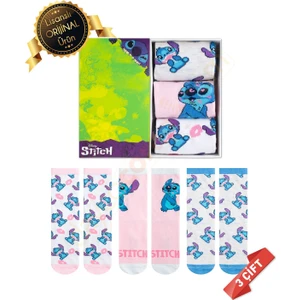 Kutulu Stitch Desenli Lisanslı Orijinal Stitch Çorabı - 36-40 - NW1061-DL15650206-STC