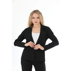 Siyah Blazer Tek Düğmeli Kadın Ceket