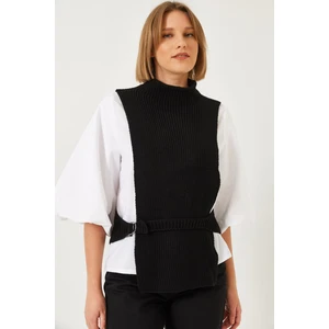 Kadın Yandan Bağlamalı Süveterli Gömlek