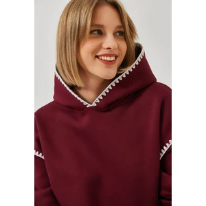 Kadın Kapişonlu Dantel Detaylı Sweatshirt