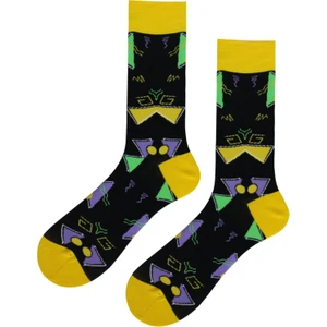 Geometri Desenli Renkli Unisex Burnu Dikişsiz Çorap