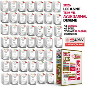 Karakutu Yayınları 2026 8.Sınıf LGS TÜM YIL Aylık SARMAL Konu Deneme Seti MEB Örnek Soru Tıpkı Basım Çözümlü PAKET