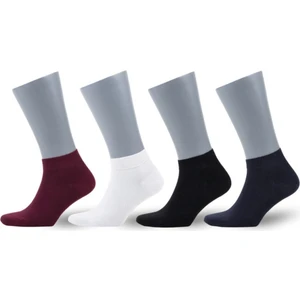 Premium Erkek Patik Çorap 4'lü (Siyah, Lacivert, Beyaz, Bordo)