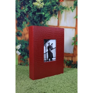 NRCN 15x21 cm 200'lük Deri Fotoğraf Albümü Kırmızı