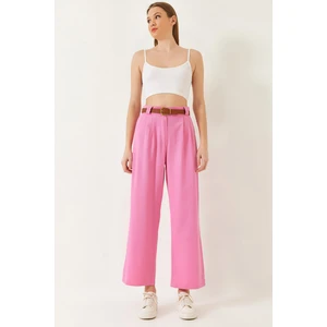 Kadın Kemerli Kalın Köprülü Gabardin Pantolon