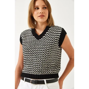 Kadın Çizgili Triko Süveter