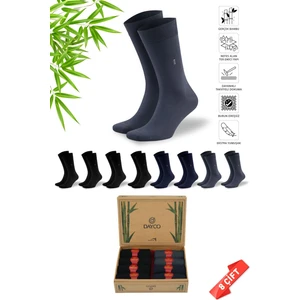 Premium Bambu Yazlık Çorap 8'li Set Kraft Kutulu (4 Siyah, 2 Lacivert, 2 Füme)