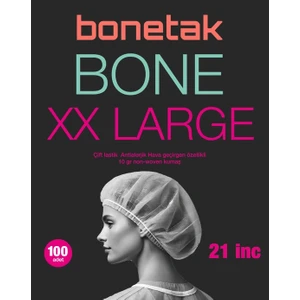 Tek Kullanımlık Bone XX Large 55 cm – Uzun Saçlar İçin Çift Lastikli Saç Bonesi 100 Adet