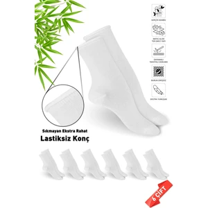 Premium Siyah Lastiksiz Sıkma Yapmayan Kadın Bambu Soket Çorap - Iz Yapmayan Bambu Çorap - 36-40