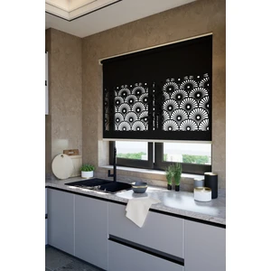 Lazer Kesim Mat Stor Perde, Lazer Kesimli Modern Serisi, M-121008 Siyah Renk