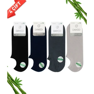 Premium Bambu Dikişsiz Sneakers Görünmez Spor Çorap 4'lü Karışık Paket