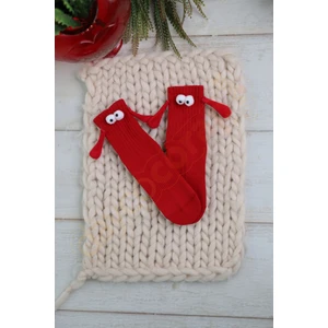 El Ele Tutuşan Çorap Mıknatıslı Arkadaşlık & Sevgili Çorabı Soket BOY-DYELE101KRMZ