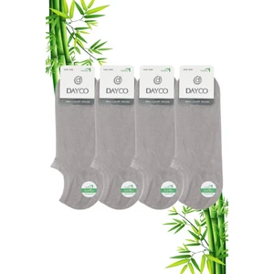 Premium Bambu Sneakers Görünmez Spor Çorap 4'lü Taş/gri