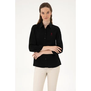 U.s. Polo Assn. Kadın Siyah Gömlek Desenli 50316429-VR046
